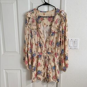 Spell Cream and Pink Floral Romper